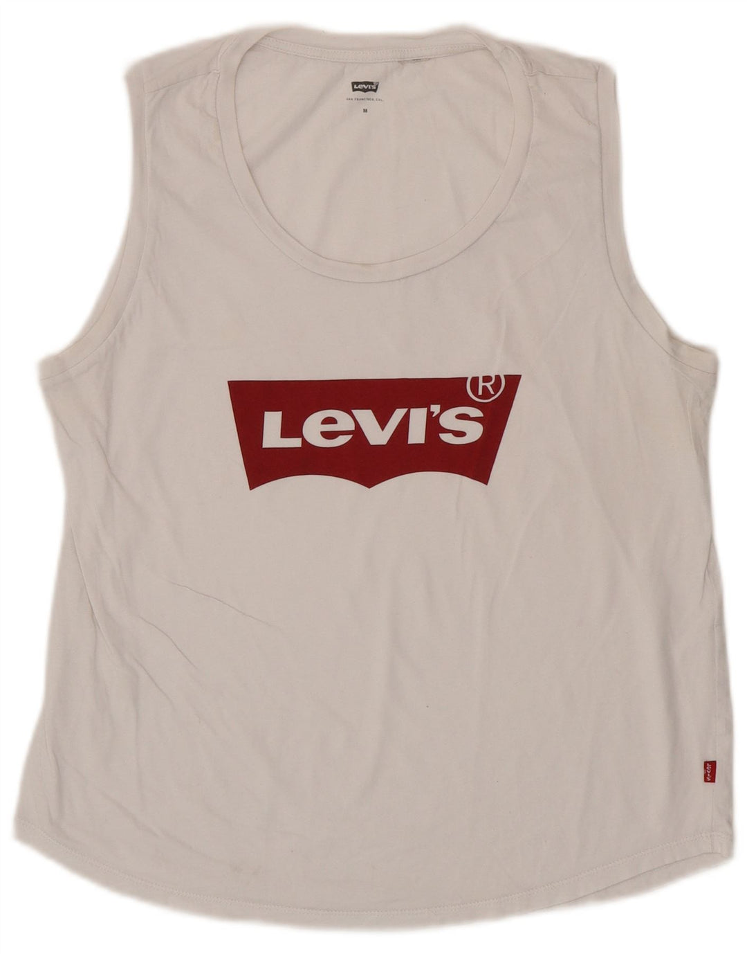 Levi's Top sin mangas gráfico para mujer UK 12 Medium White