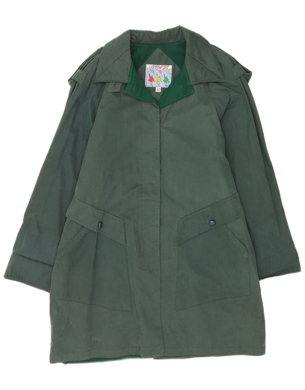 Gabardina vintage de gran tamaño para mujer IT 42 Algodón verde medio