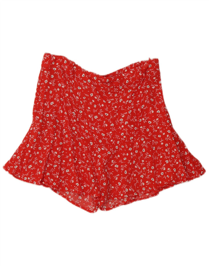 ZARA Falda pantalón para mujer UK 44 Grande Rojo Floral