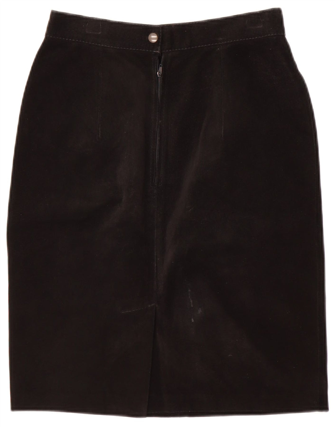 Falda de ante vintage para mujer IT 40 Pequeña W24 Negro