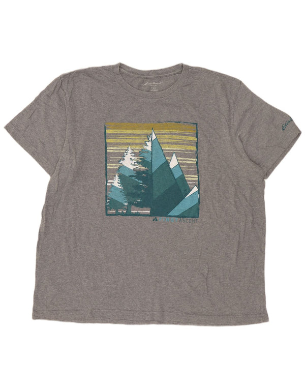 EDDIE BAUER Camiseta gráfica para hombre Top XL Algodón gris