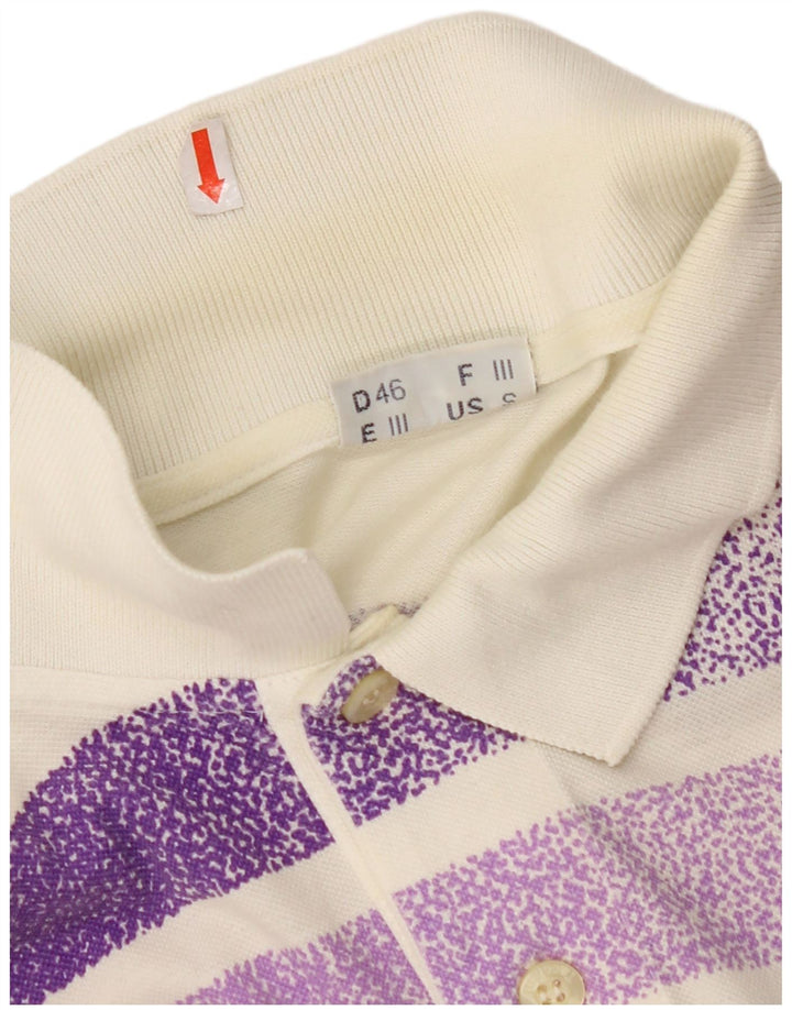 SERGIO TACCHINI Polo de hombre pequeño de algodón a rayas blanco roto