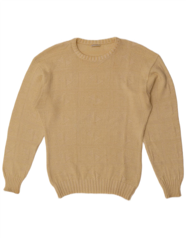 VINTAGE Suéter de cuello redondo para hombre Amarillo medio