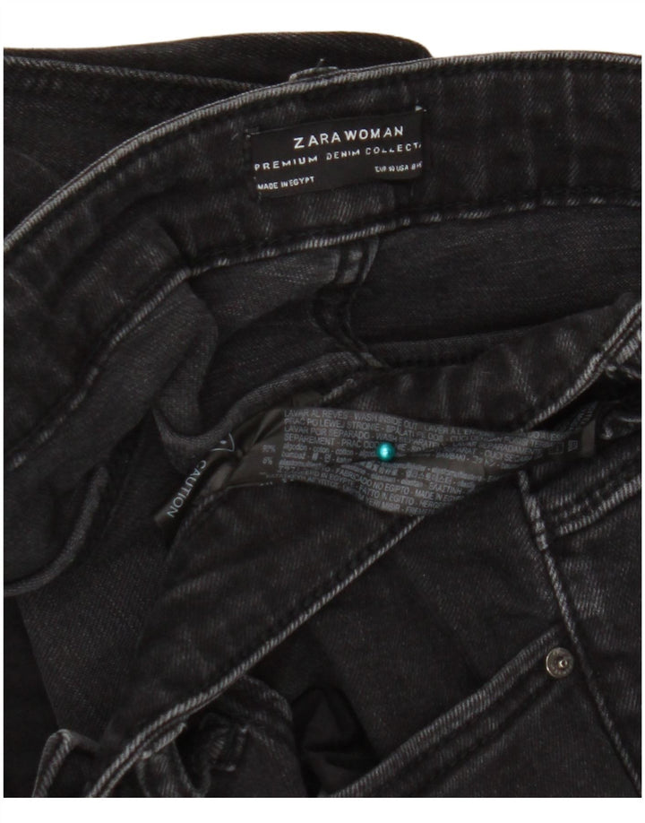 Zara Jeans Acampanados De Tiro Alto Para Mujer EU 40 Medium W30 L34 Algodón Negro