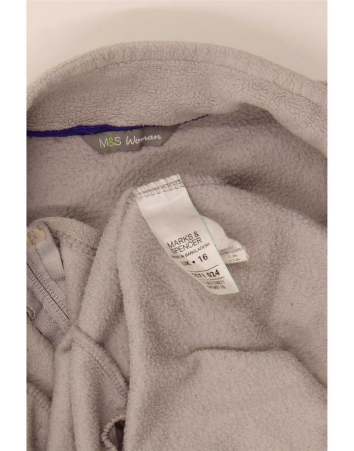 Marks & Spencer Chaqueta polar para mujer UK 46 Poliéster gris grande