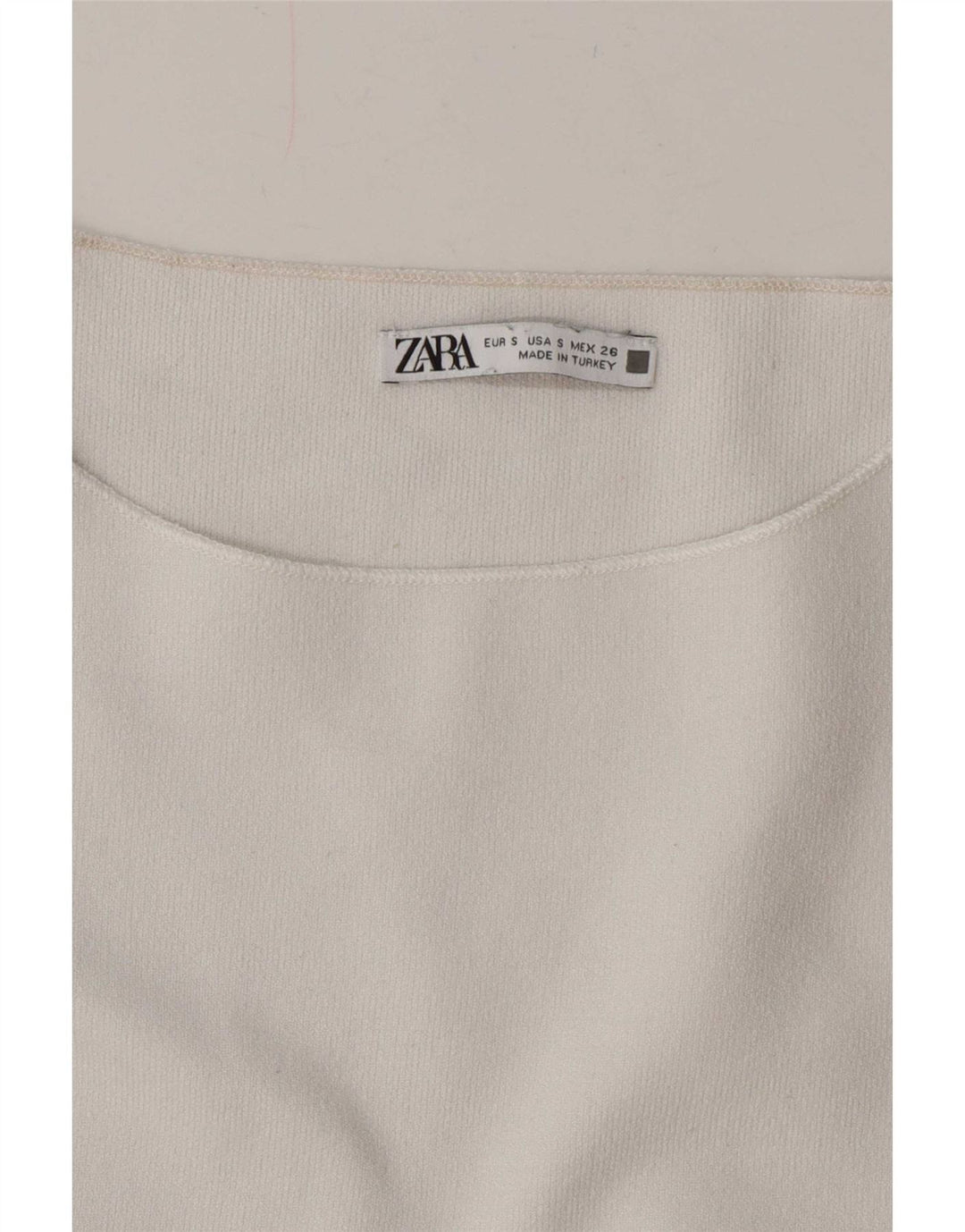 Zara Mujer Crop Batwing Blusa Top UK 8 Small Blanco