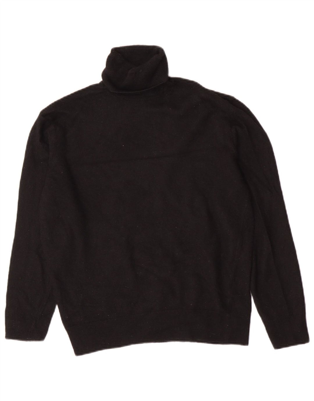 Zara Jersey con cuello vuelto para mujer, talla 44, talla mediana, lana negra