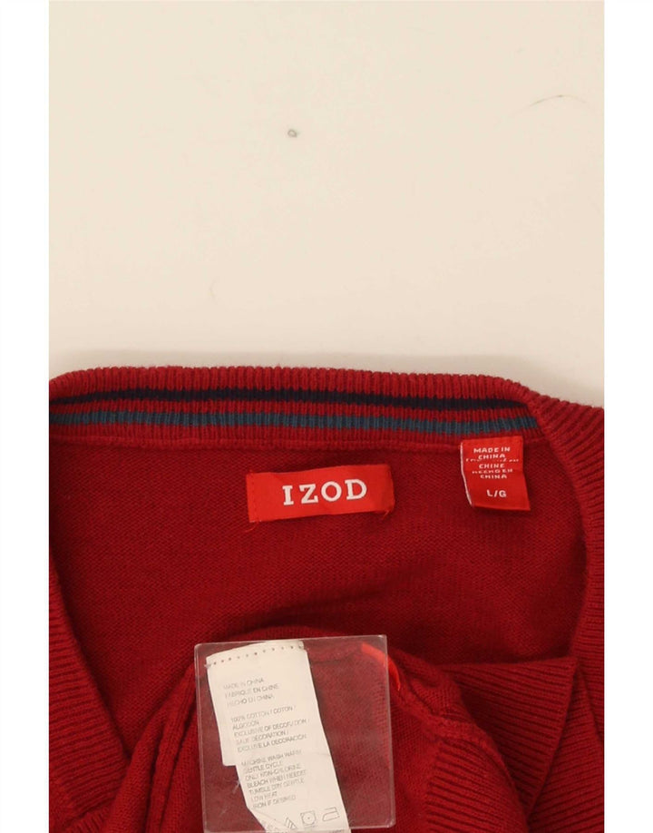 Izod - Camiseta sin mangas para hombre, talla grande, algodón rojo
