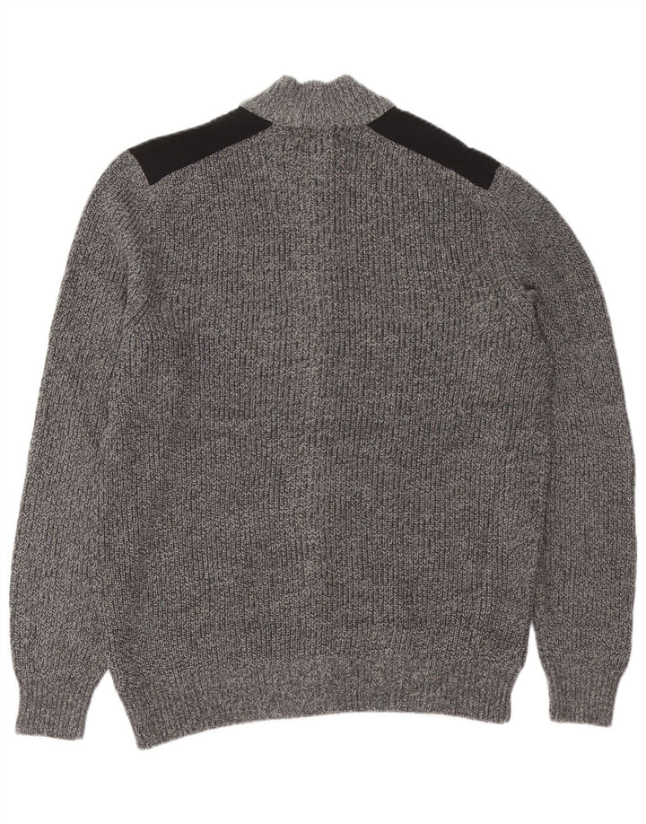 IZOD Cárdigan para hombre de algodón color block gris medio