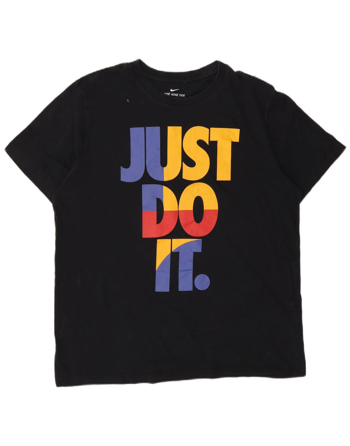 Nike - Camiseta gráfica para hombre, talla grande, algodón negro