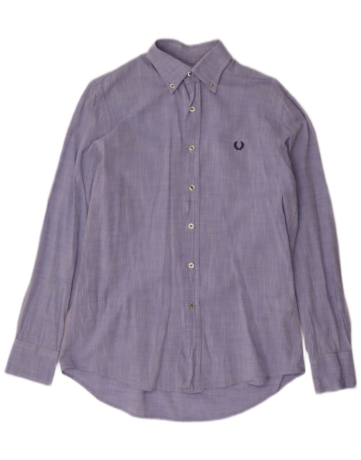 FRED PERRY Camisa Slim Fit para Hombre Algodón Azul Pequeño