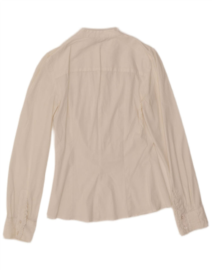 ZARA Mujer Jersey Esmoquin Camisa UK 8 Small Blanco