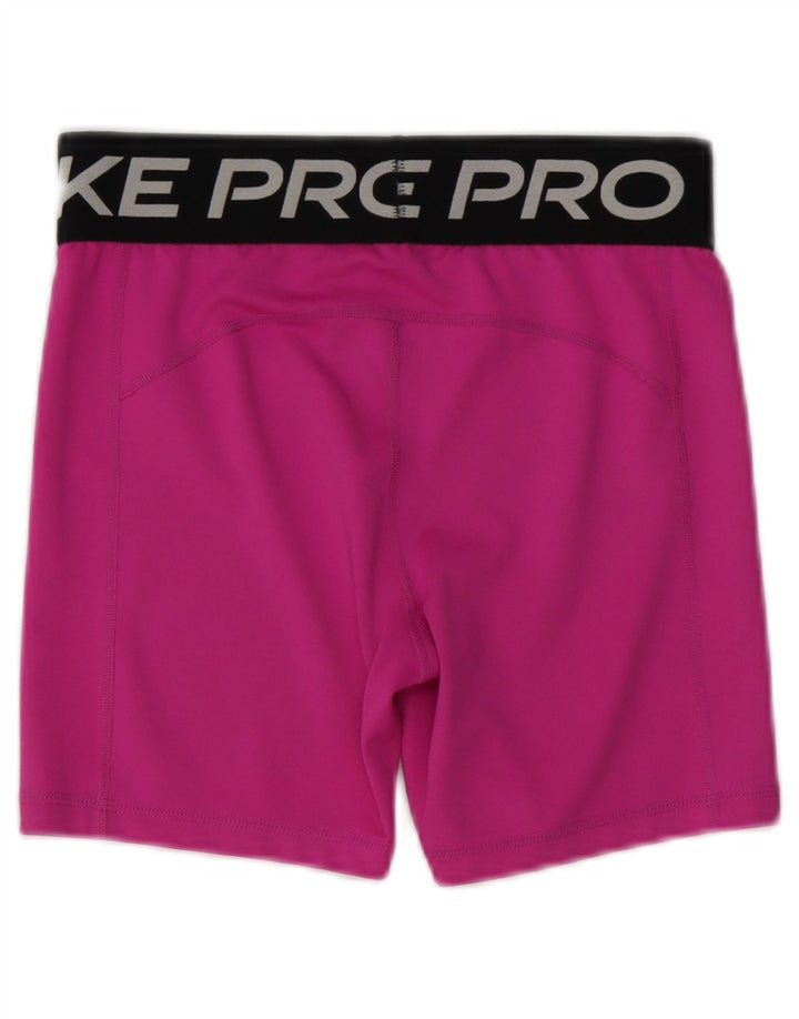 NIKE Pantalones cortos deportivos Dri Fit Graphic para niñas 13-14 años XL Bloque de color rosa