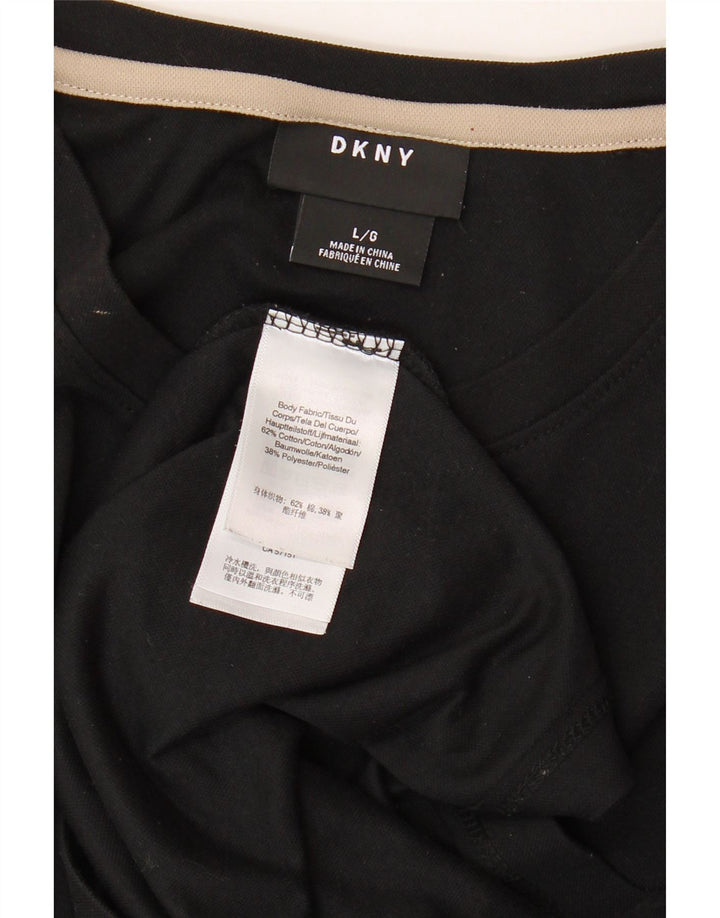 DKNY Camiseta gráfica para hombre Top grande de algodón con bloques de color negro
