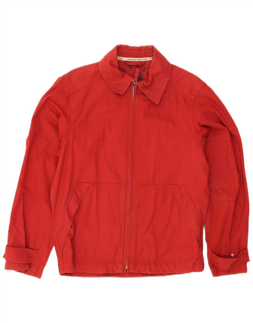 Sergio Tacchini Chaqueta Bomber para Hombre UK 36 Small Red Cotton