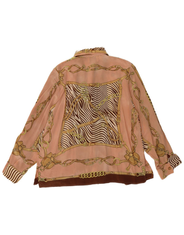 Vintage mujer montar camisa blusa IT 54 3XL rosa colorblock