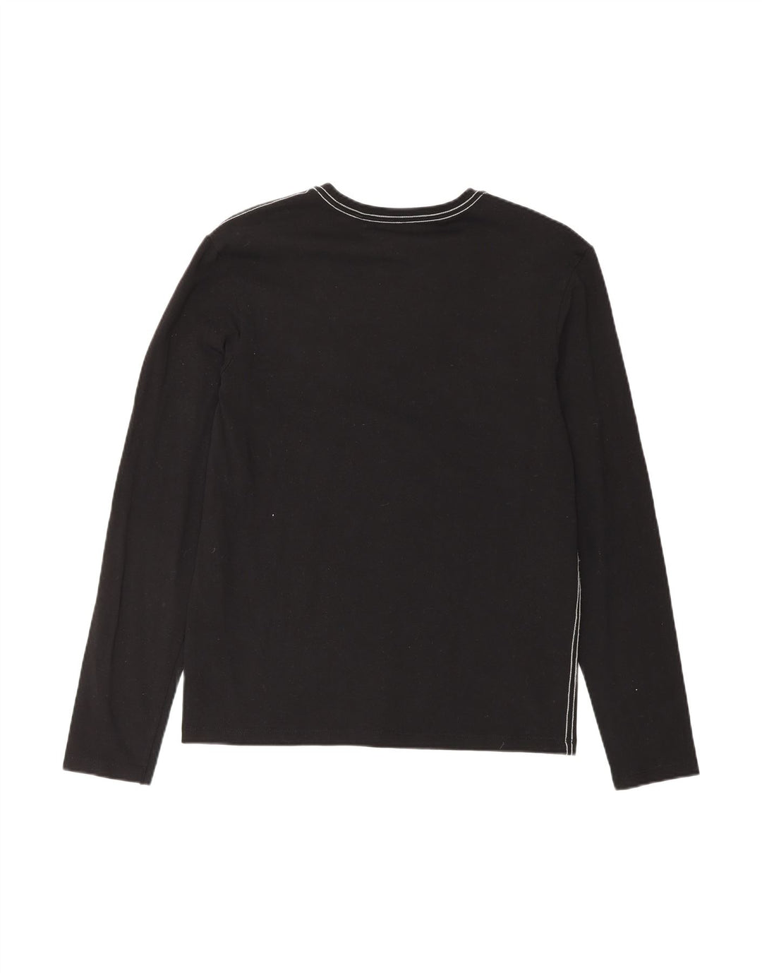 GUESS Womens Top Long Sleeve UK 12 Medium Black Cotton