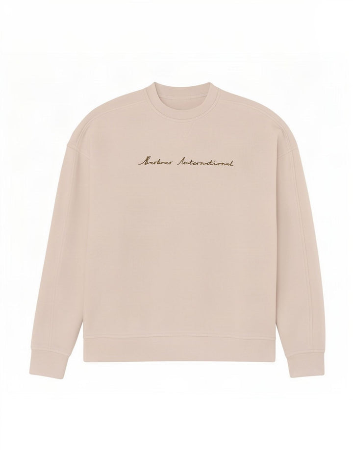 Barbour Mujer Gráfico Sudadera De Gran Tamaño Jersey Reino Unido 10 Pequeño Algodón Blanco
