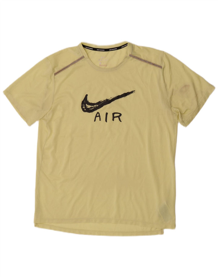Camiseta Nike Dri Fit Graphic para hombre, talla grande, poliéster amarillo