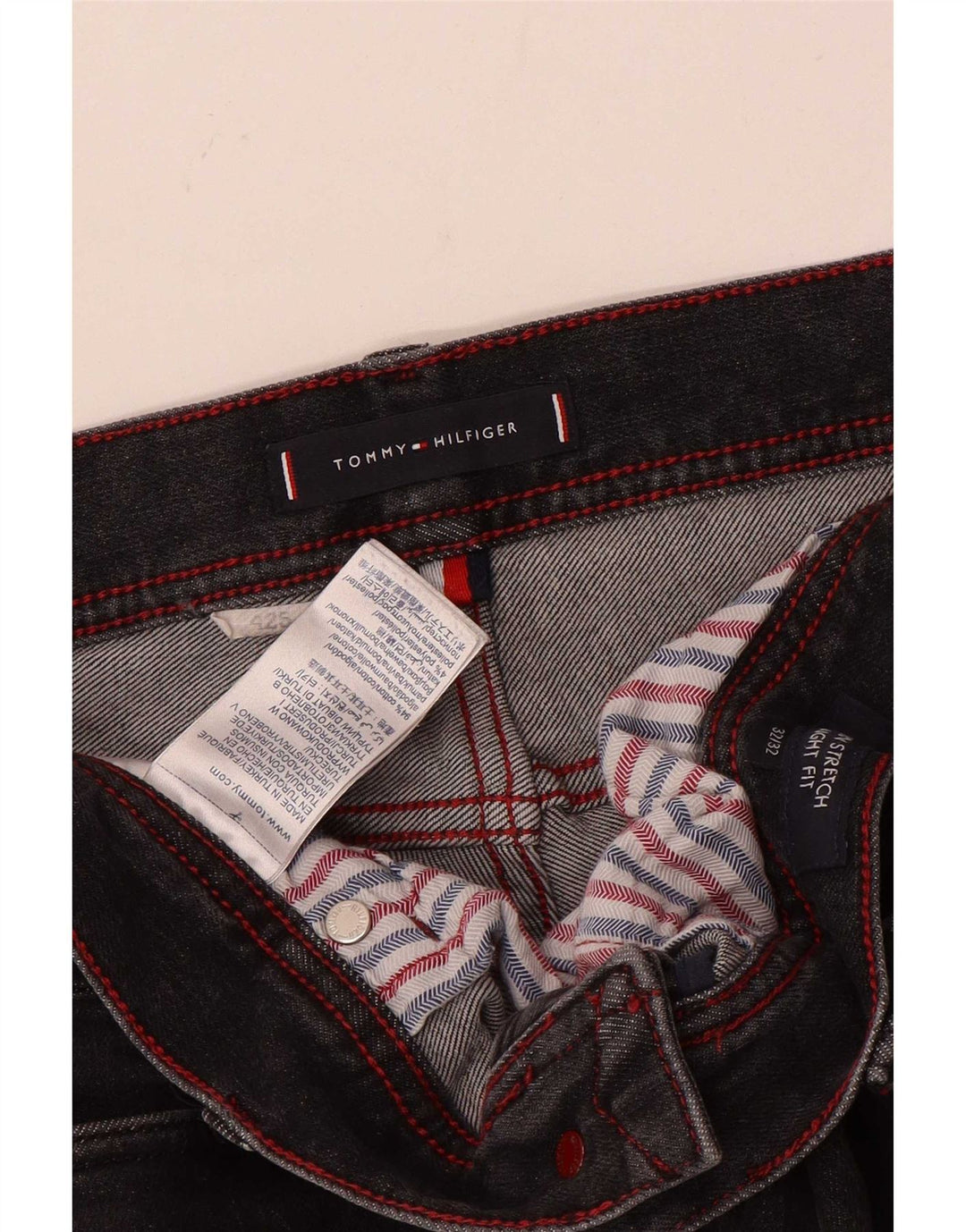 Tommy Hilfiger Vaqueros rectos para hombre W32 L29 Algodón gris