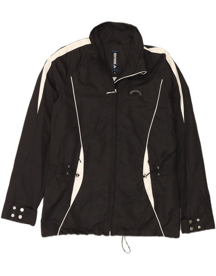 Brugi Chubasquero para hombre ES 38 Mediano Negro Colorblock Poliamida