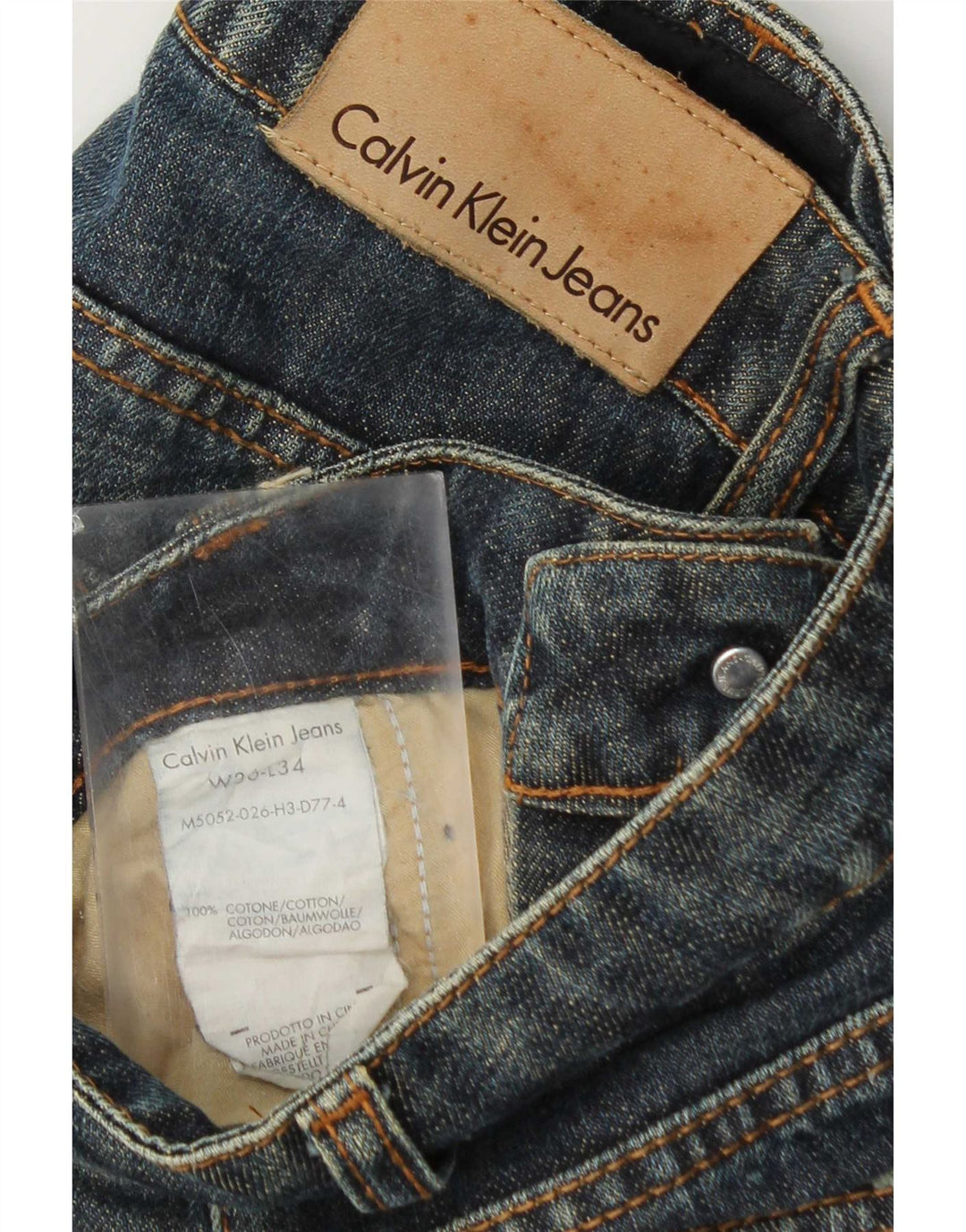 Calvin Klein Jeans rectos para hombre W36 L28 Algodón azul
