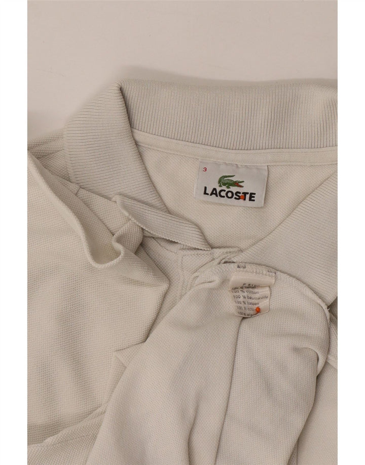 LACOSTE Polo para hombre talla 3 pequeño algodón blanco