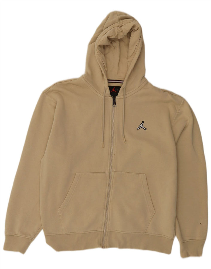 Jordan - Sudadera con capucha y cremallera para hombre, algodón beige medio