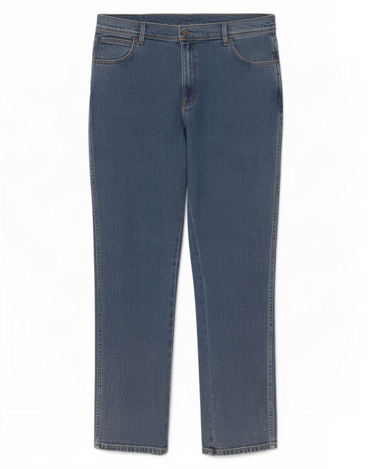 Wrangler Vaqueros rectos de corte regular para hombre W38 L34 Algodón azul