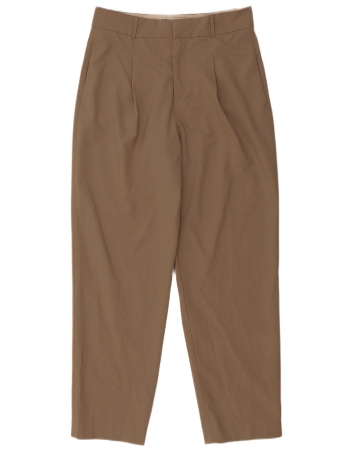 Zara Mujer Pantalón Traje Tapered Mediano W28 L30 Poliéster Beige