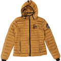 Napapijri Chaqueta acolchada con capucha para mujer UK 10 Small Gold Poliéster