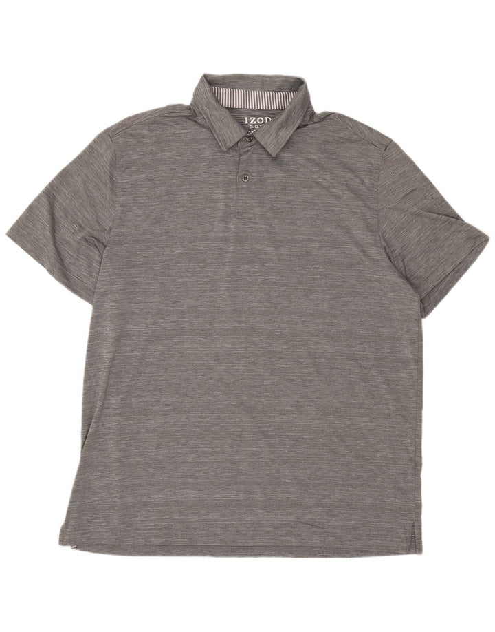 IZOD Polo de golf para hombre grande gris moteado