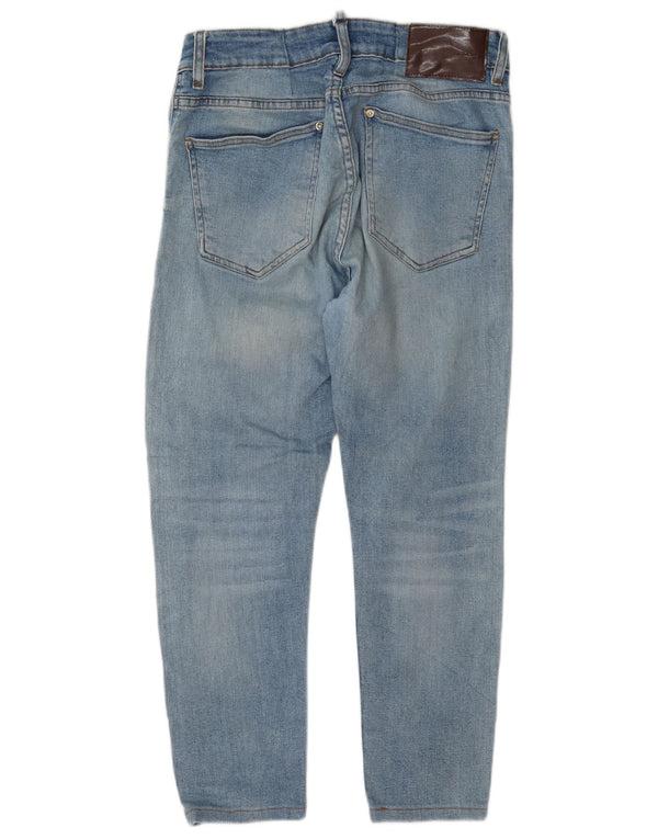 Zara Mens Cropped Slim Jeans EU 42 Large W30 L24 Azul