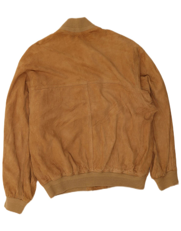 Vintage hombres ante bomber chaqueta IT 48 ante beige medio