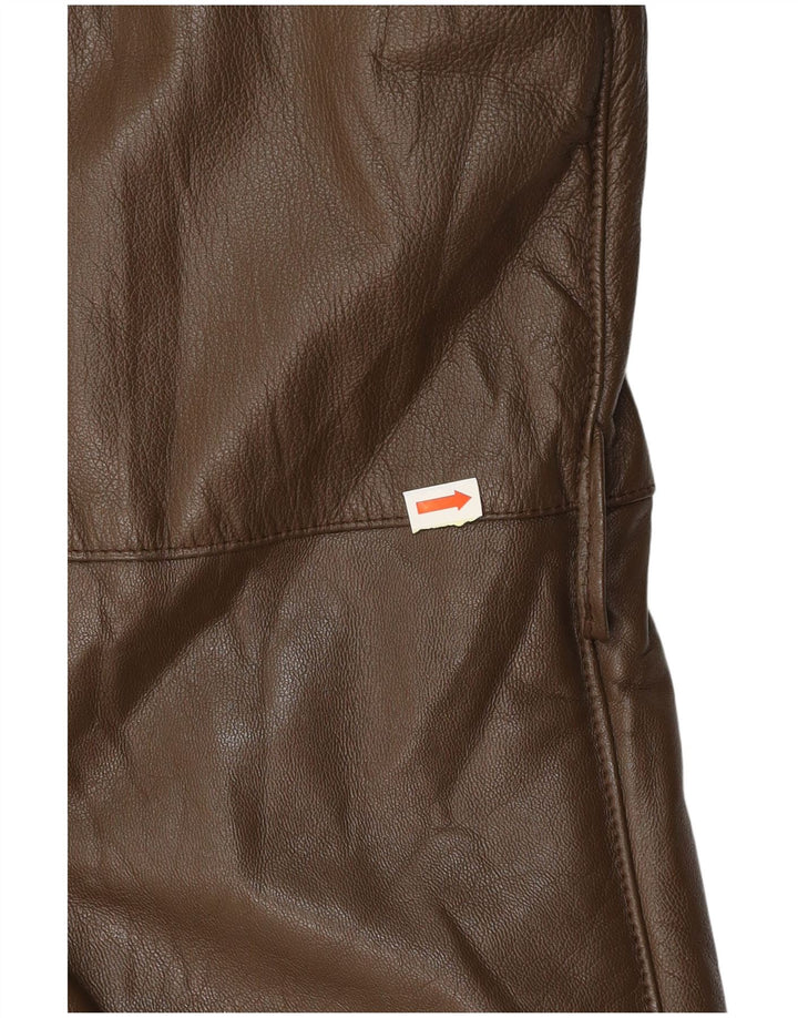 VINTAGE Abrigo de cuero para hombre Reino Unido 38 Marrón medio