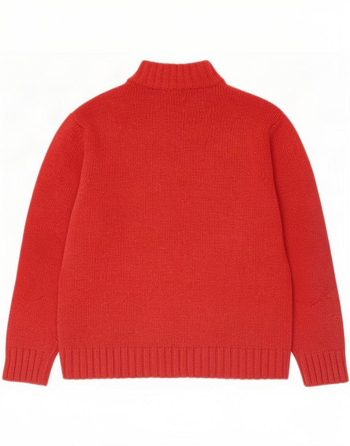 Fred Perry Jersey De Cuello Con Cremallera Para Hombre De Lana Roja Grande