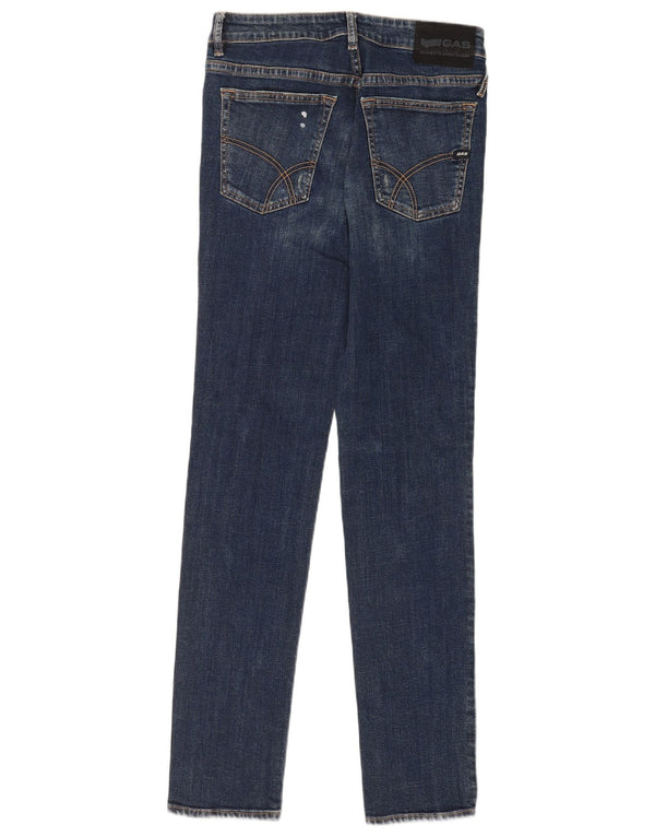 Vaqueros ajustados desgastados para hombre Gas W29 L34 Algodón azul marino