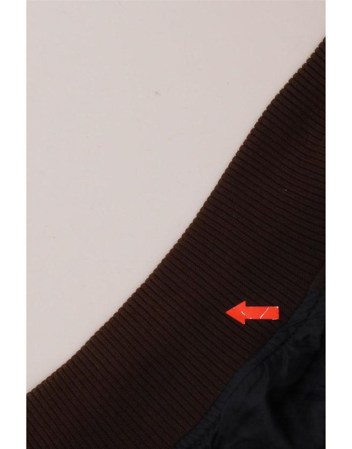 Zara Mens Bomber Jacket UK 40 Grande Algodón Marrón