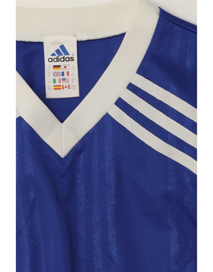 Adidas Hombre Gráfico Top Manga Larga XL Poliéster A Rayas Azul