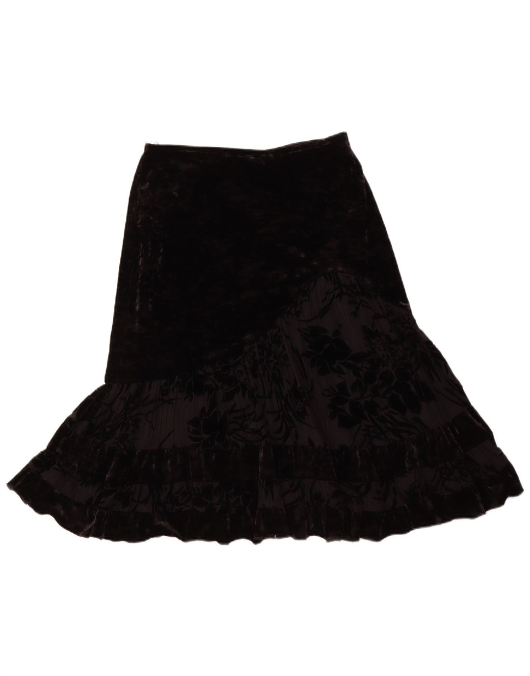 JOSEPH RIBKOFF Falda trompeta de terciopelo para mujer UK 40 Grande W30 Poliéster negro