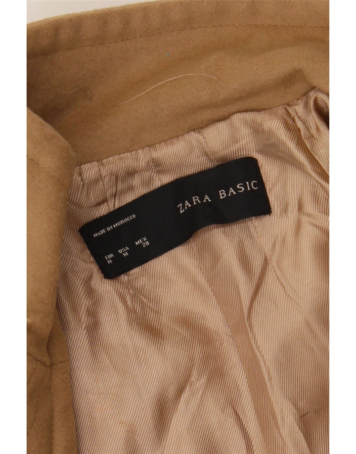 Zara Mujer Chaqueta Bomber De Piel Sintética UK 42 Medium Beige