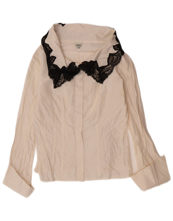 Blusa camisera para mujer Gianfranco Ferre IT 44 Medium Off White Floral