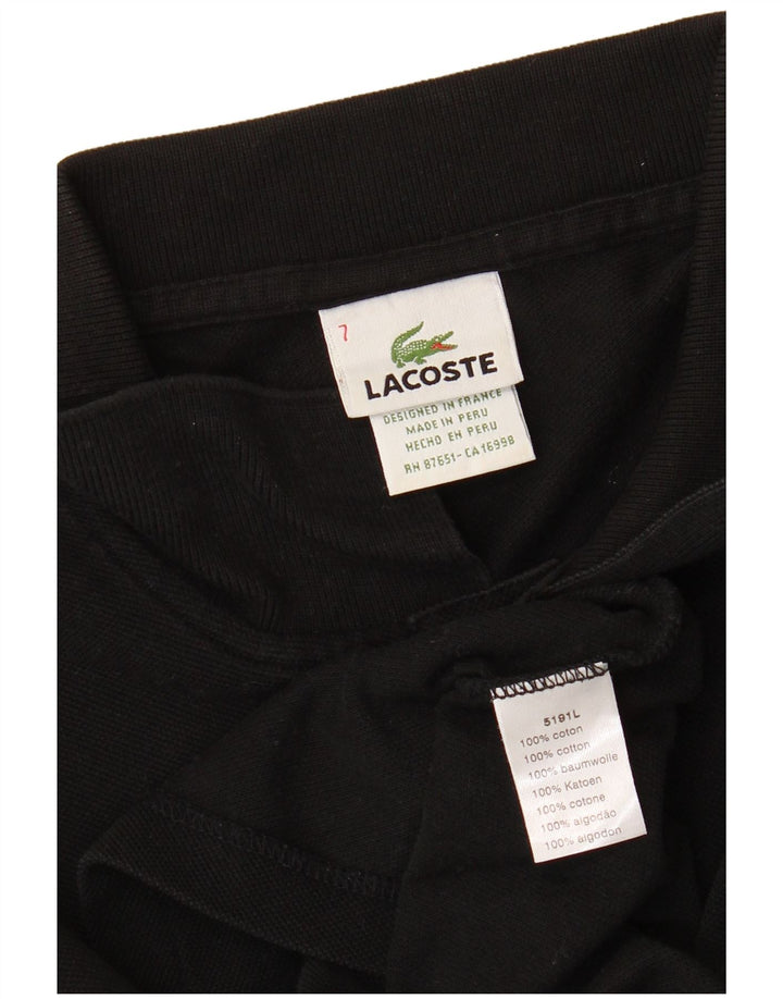 LACOSTE Polo de manga larga para hombre talla 7 2XL algodón negro