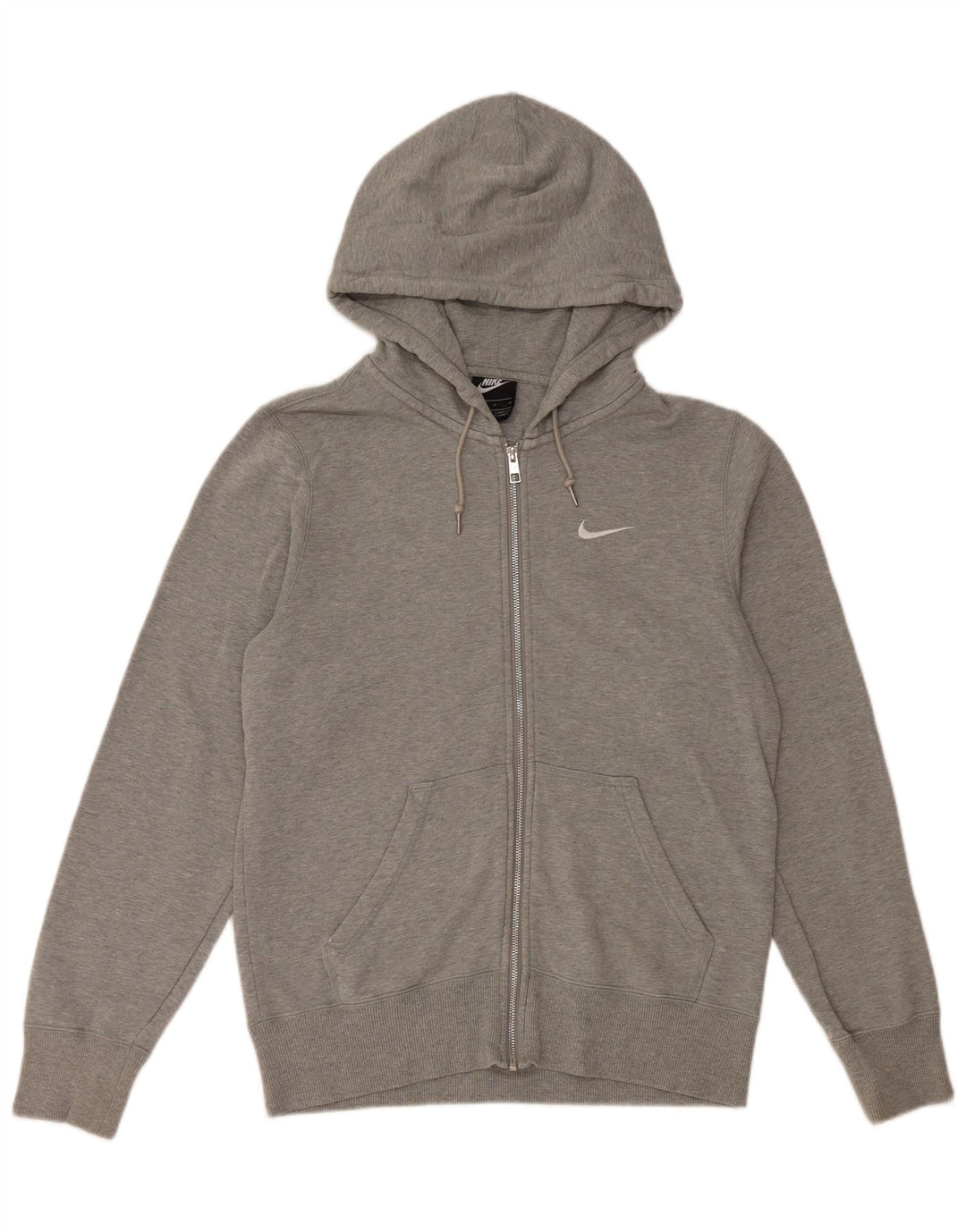NIKE Sudadera con capucha y cremallera para hombre, talla pequeña, algodón moteado gris