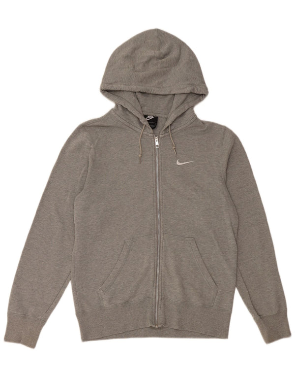 NIKE Sudadera con capucha y cremallera para hombre, talla pequeña, algodón moteado gris