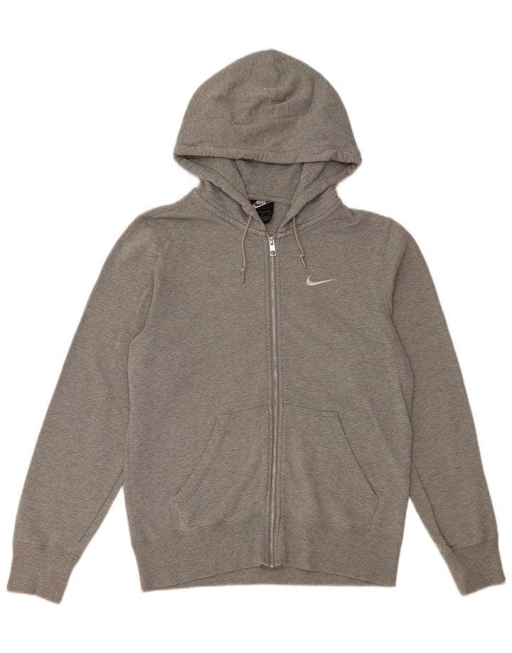 NIKE Sudadera con capucha y cremallera para hombre, talla pequeña, algodón moteado gris