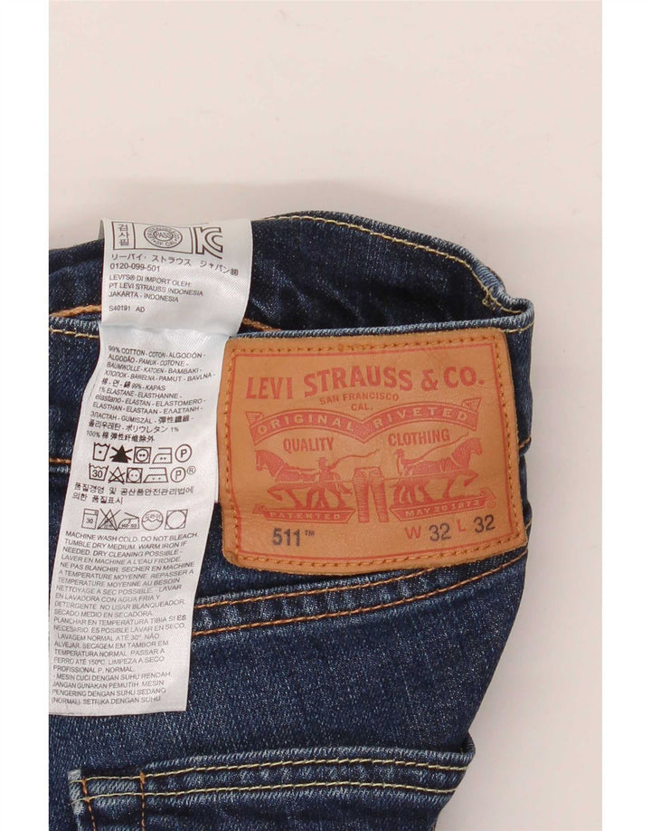 Levi's Hombre 511 Slim Jeans W32 L32 Algodón Azul