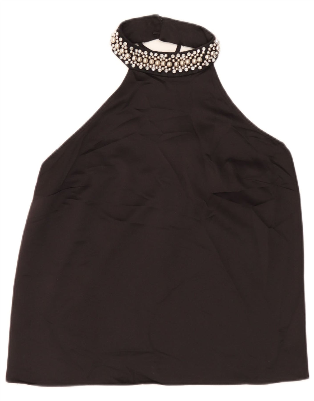 Top corto con cuello halter para mujer de Lipsy UK 40 Mediano Negro Poliéster
