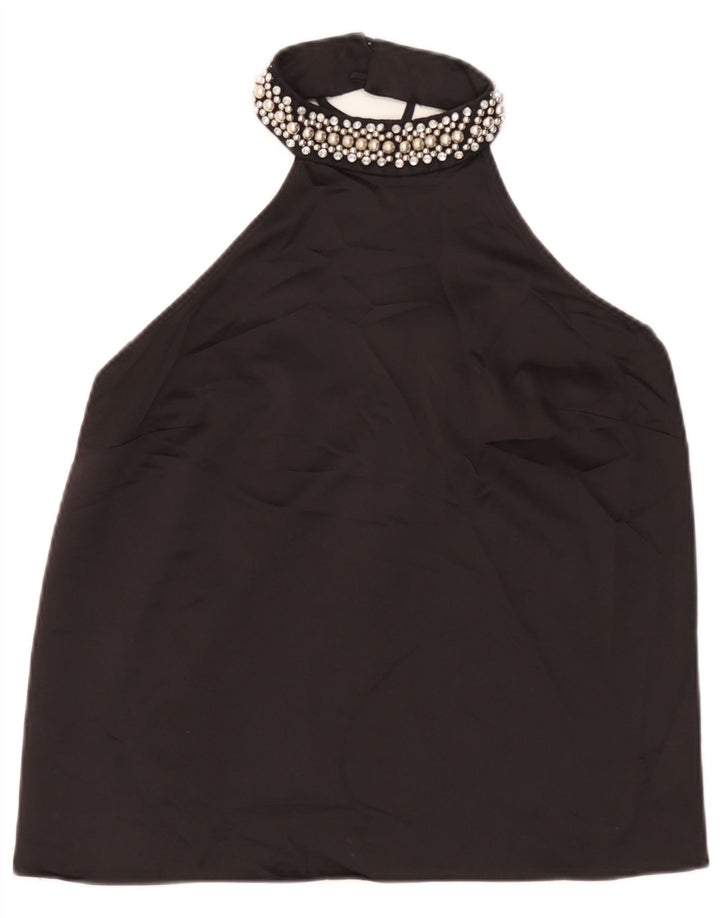 Top corto con cuello halter para mujer de Lipsy UK 40 Mediano Negro Poliéster