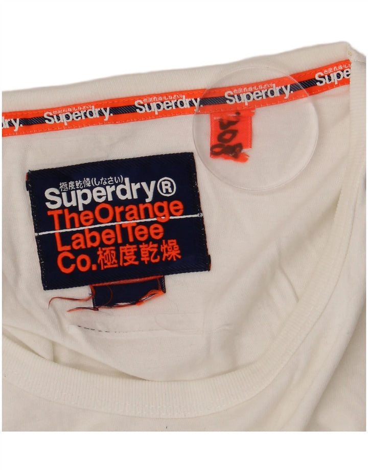 SUPERDRY Hombre Chaleco Top Pequeño Blanco